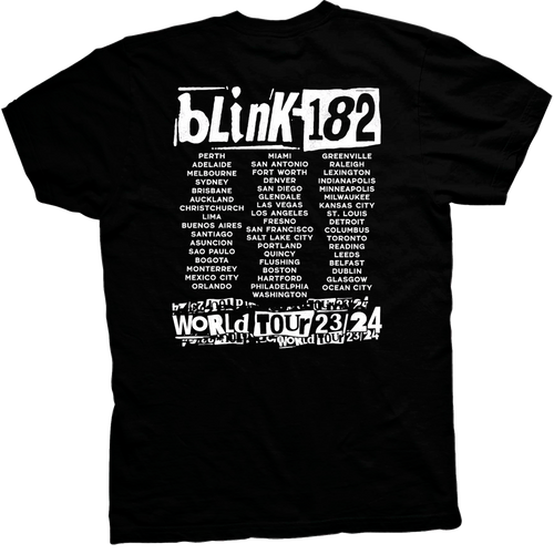 BLINK 182 OVER LAP BLACK TEE