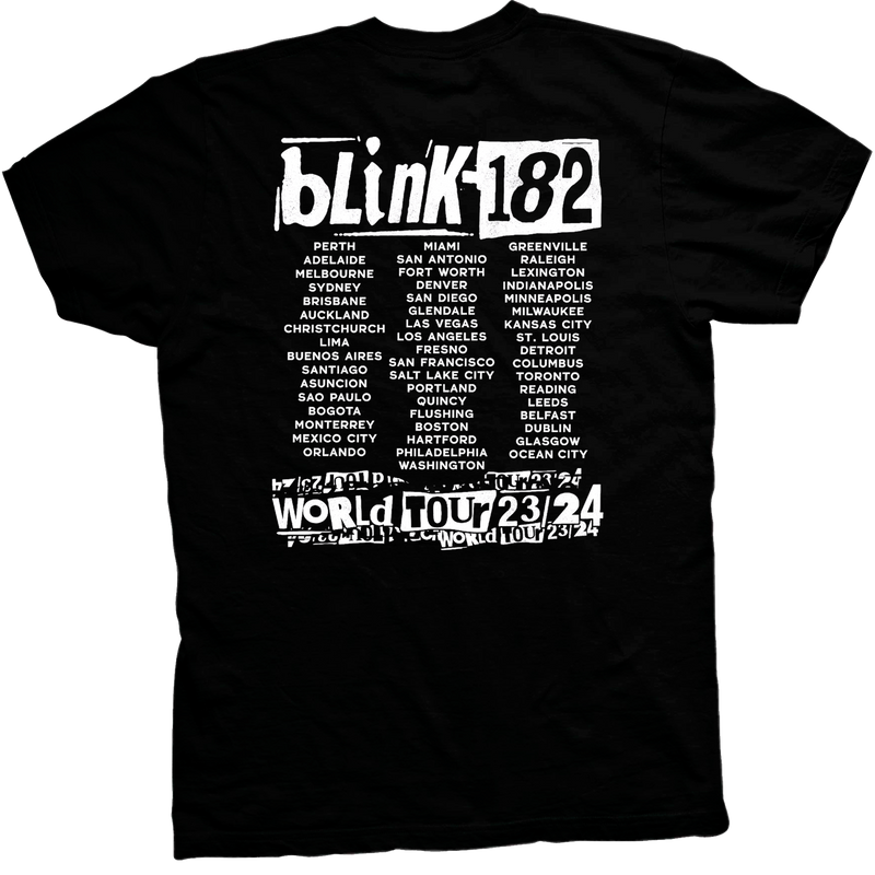 BLINK 182 OVER LAP BLACK TEE