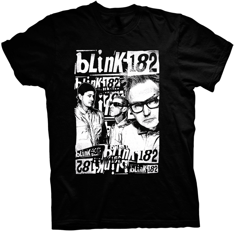 BLINK 182 OVER LAP BLACK TEE