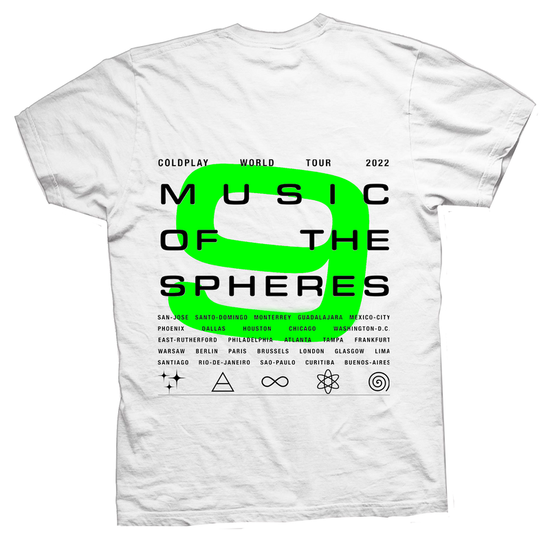 Playera Coldplay Music Of The Spheres White