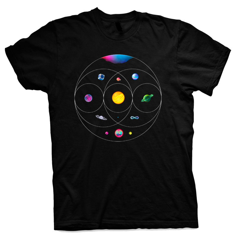 Playera Coldplay Planets/Tour Black