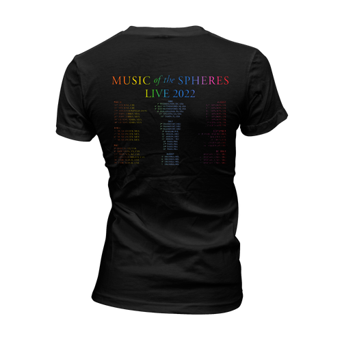 Playera Coldplay Planets/Tour Black (Mujer)