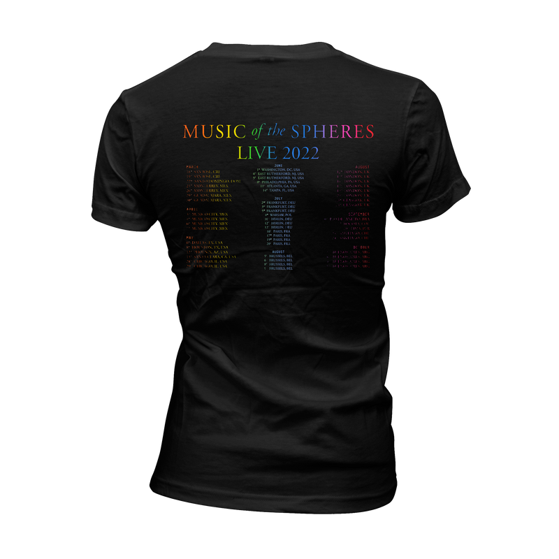 Playera Coldplay Planets/Tour Black (Mujer)